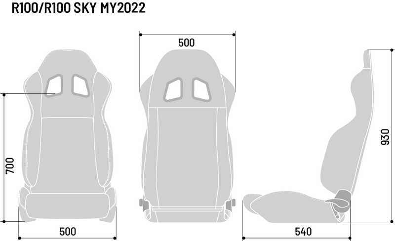 Sparco R100 SKY MY22 Reclining Sport Seat — view 3