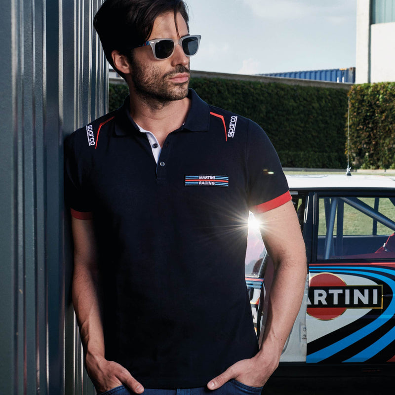 Sparco Martini Racing Polo Shirt - White/Navy