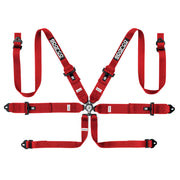 Sparco Competition H-3+2 6-Point Racing Harness – Red