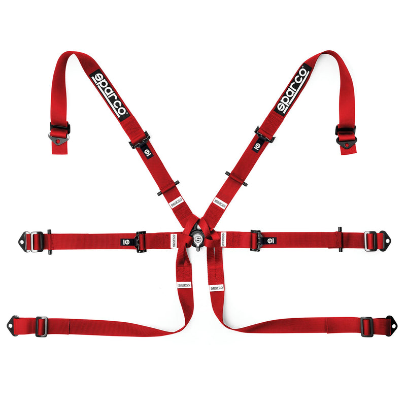 Sparco Formula H-7 6-Point Racing Harness – Red