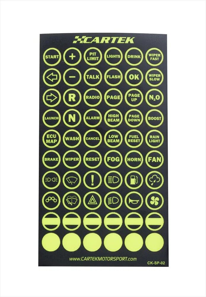 Cartek UV Wireless Control Label Sheet