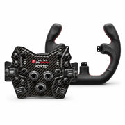Asetek SimSports Forte GT Button Box (Black, Aluminum) – Forte GT Button Box + Open D Black Leather Rim