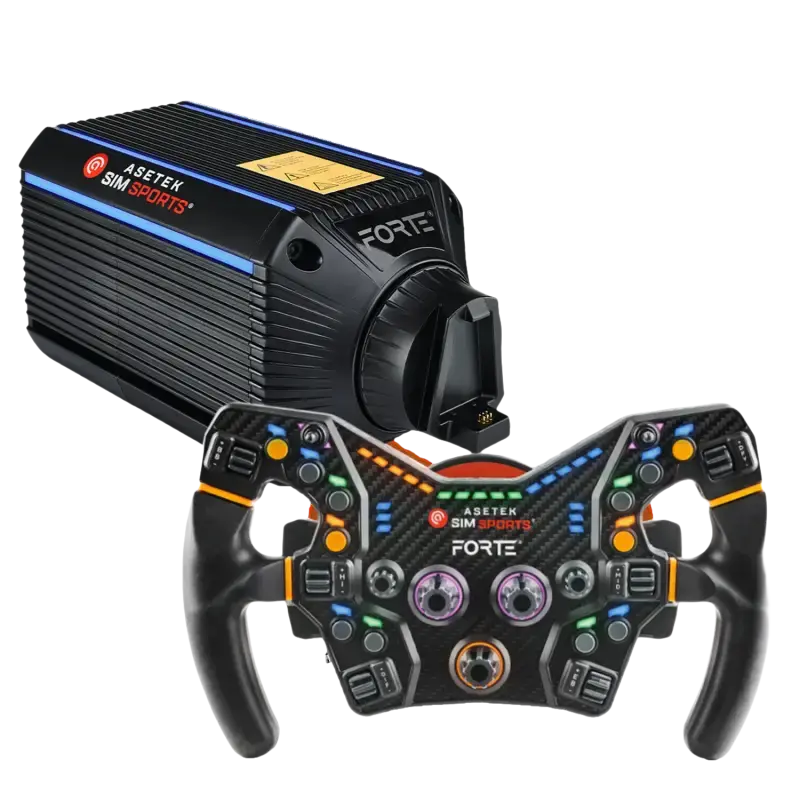 Asetek SimSports Forte Wheelbase (18nm) + Forte Formula Wheel - Asetek SimSports - Sim Race Webshop product image 1