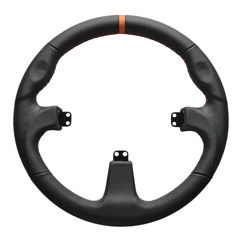 Asetek SimSports Round Black Leather Steering Wheel Rim - Asetek SimSports - Sim Race Webshop product image 1