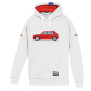 Sparco Lancia HF Delta Hoodie — White/Red — front