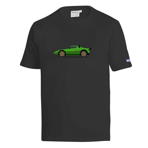 Sparco Lancia HF GR4 T-Shirt — Black/Green — front
