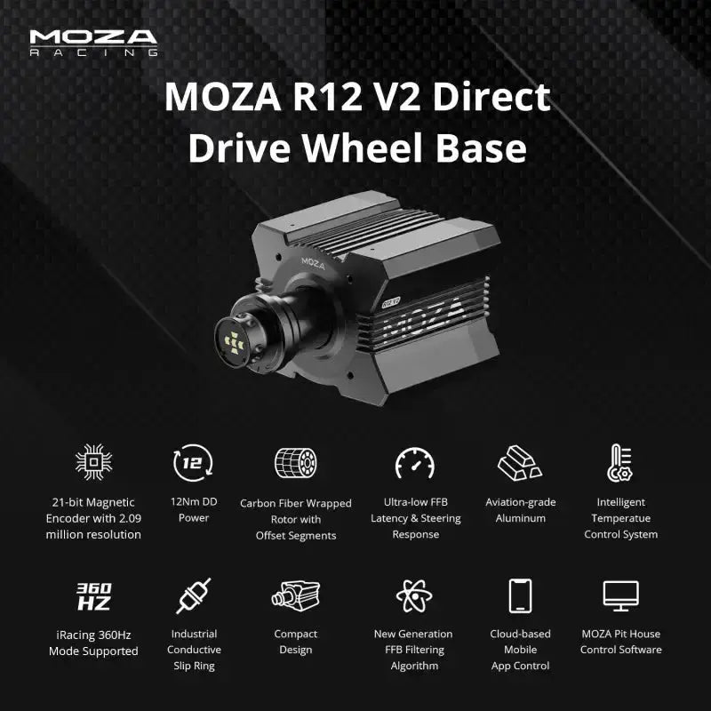 MOZA R12 V2 + FSR2 Steering Wheel Bundle - MOZA Racing - Sim Race Webshop product image 6