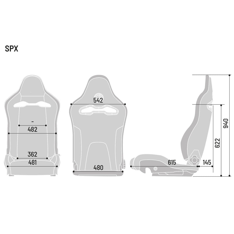 Sparco SPX Carbon SPORTS SEAT - Left Side - 00974ZNRSX — Black