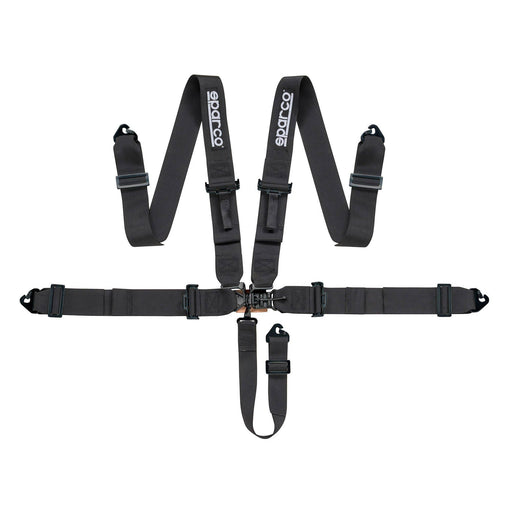 Sparco Sport H-5 SFI 5-Point Latch-n-Link Racing Harness — Black