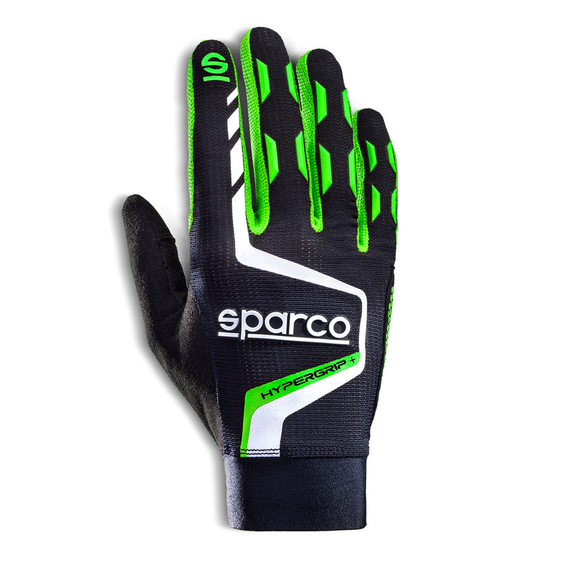Sparco Hypergrip+ Sim Racing Gloves — Black/Fluo green