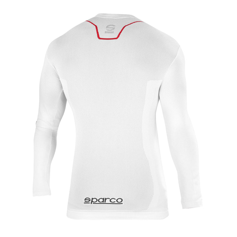 Sparco Base Layer K-Carbon Longsleeve — White/Red