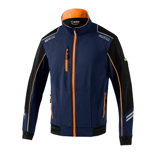Sparco Tech Austin Light-Shell Jacket — navy blue/fluo orange