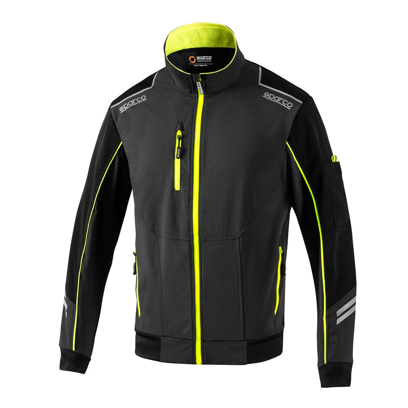 Sparco Tech Austin Light-Shell Jacket —  grigio scuro / giallo fluo