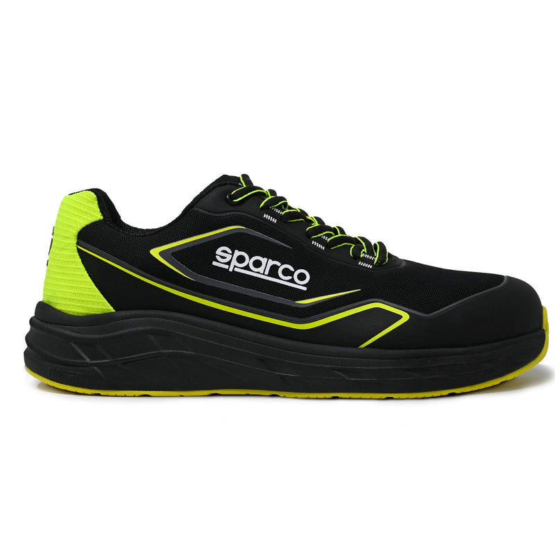 Sparco Safety Shoes S1PS Teamwork Luton ESD Sneaker Unisex Black/Fluorescent Green — Black/Yellow fluo