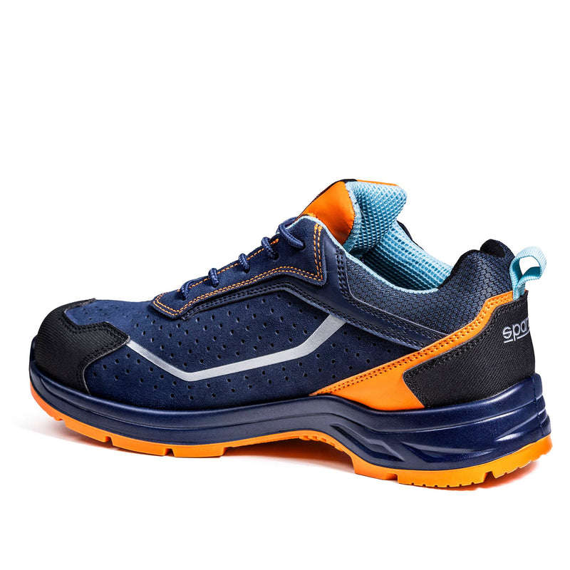 Sparco Gulf Indy Meteor Safety Shoes S1PS ESD Unisex Navy — Marine blue/Fluorescent orange