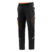 Sparco Tech Oregon Work Trousers — Black/Orange fluo