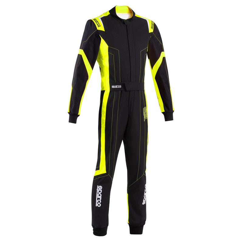 Sparco Thunder Advanced Karting Suit — Black/Fluo yellow