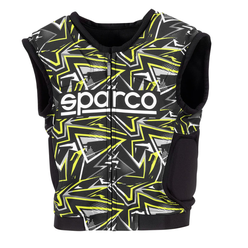 Sparco SJ Pro K-3 Karting Rib Protection Vest — Black/Fluo yellow