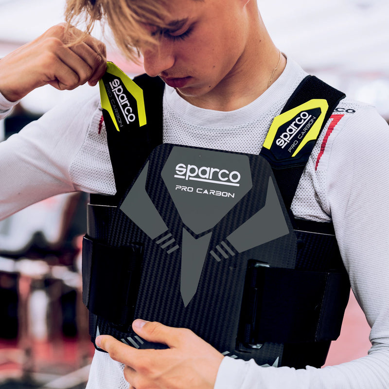 Sparco Pro Carbon Karting Rib Protector — Black